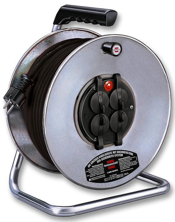 Brennenstuhl Garant S 290/50Rr Mains Extension Reel, 4 Outlet Ip20, 50M