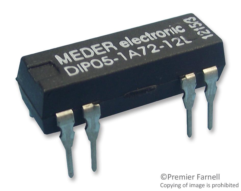 Standexmeder Dip05-2A72-21D Relay, Reed, Dpst-No, 200V, 0.5A, Tht