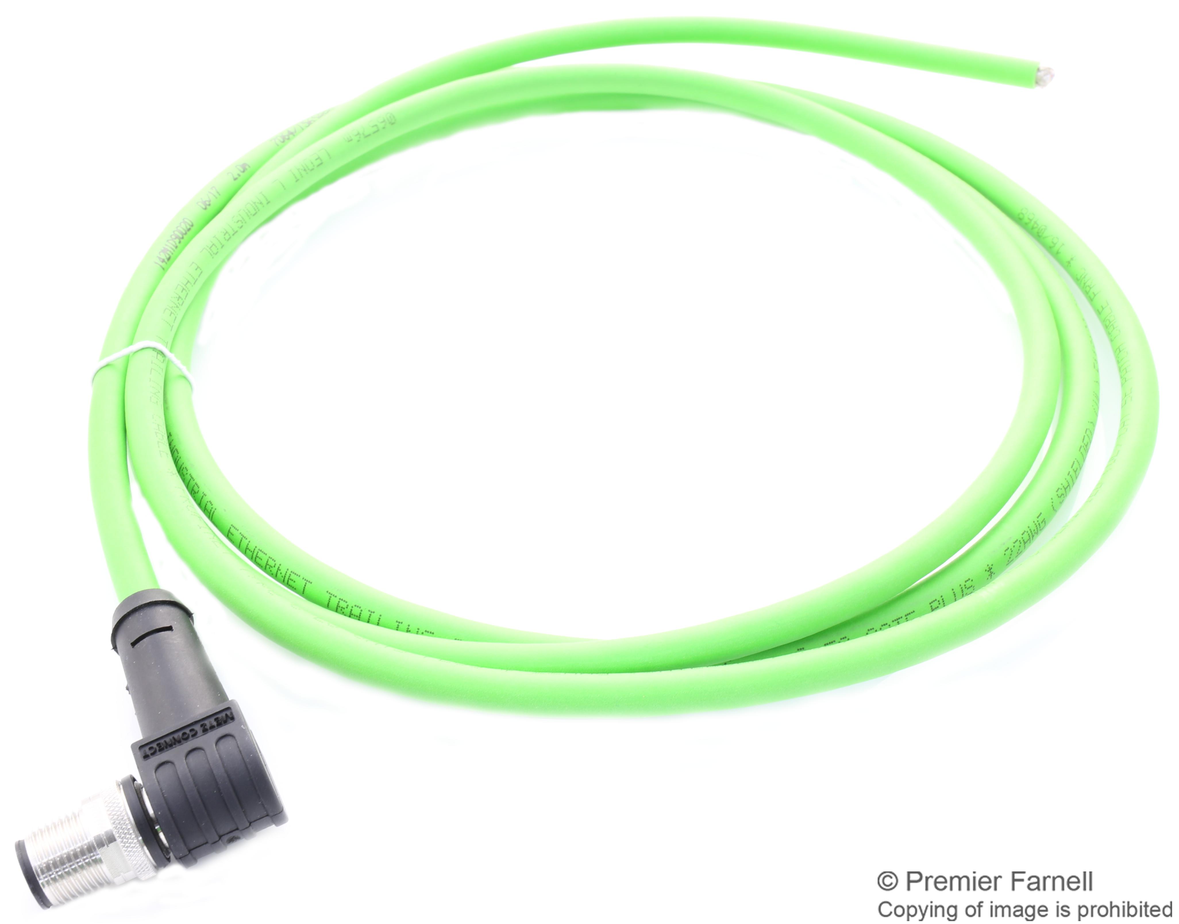 Metz Connect 142M1D90020 Sensor Cord, 4P M12 Plug-Free End, 2M