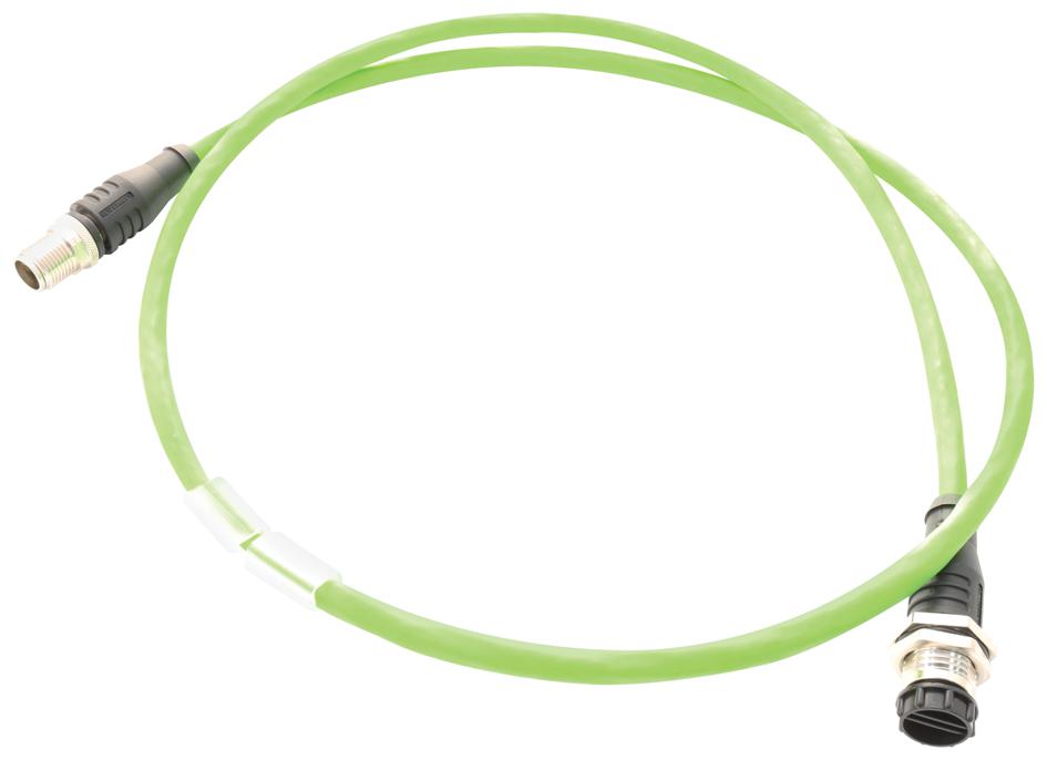 Metz Connect 142M2X12010 Sensor Cord, 8P M12 Plug-Rcpt, 1M