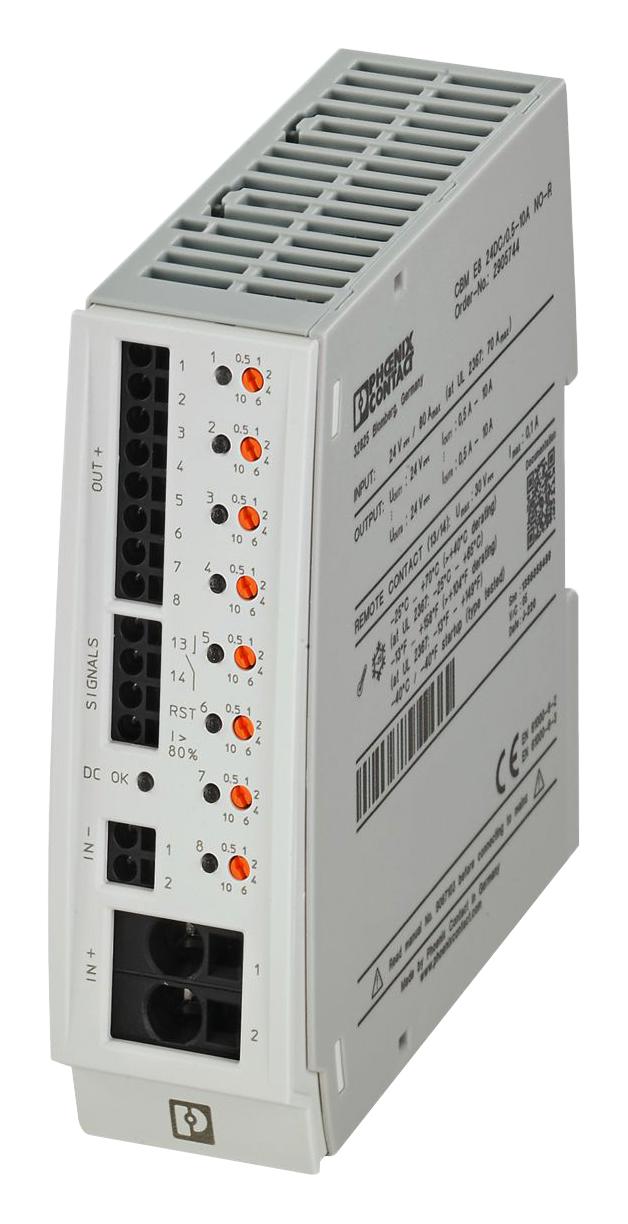 Phoenix Contact 2905744 Circuit Breaker, 8-Ch, 80A, 24Vdc