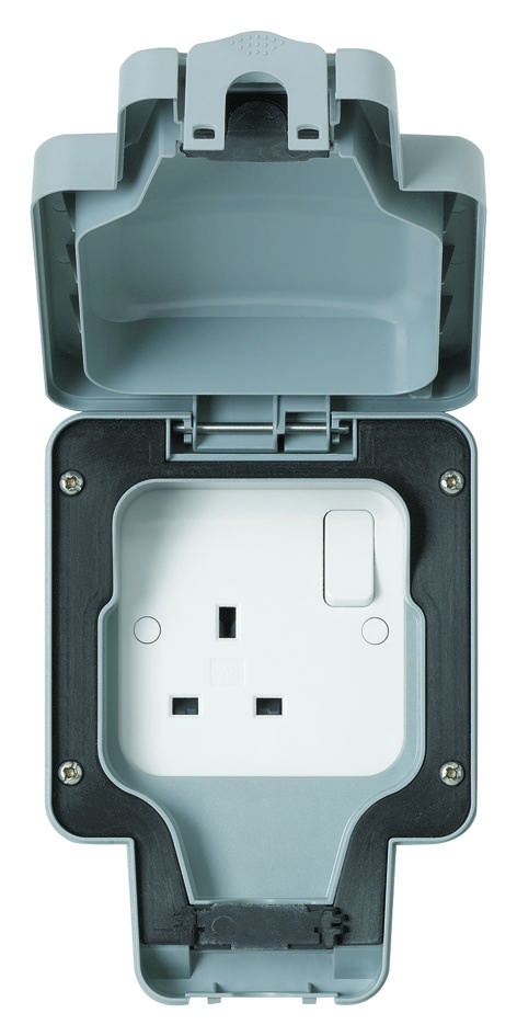 Honeywell K56486Gry Switched Socket, 1 Gang, 13A, Grey