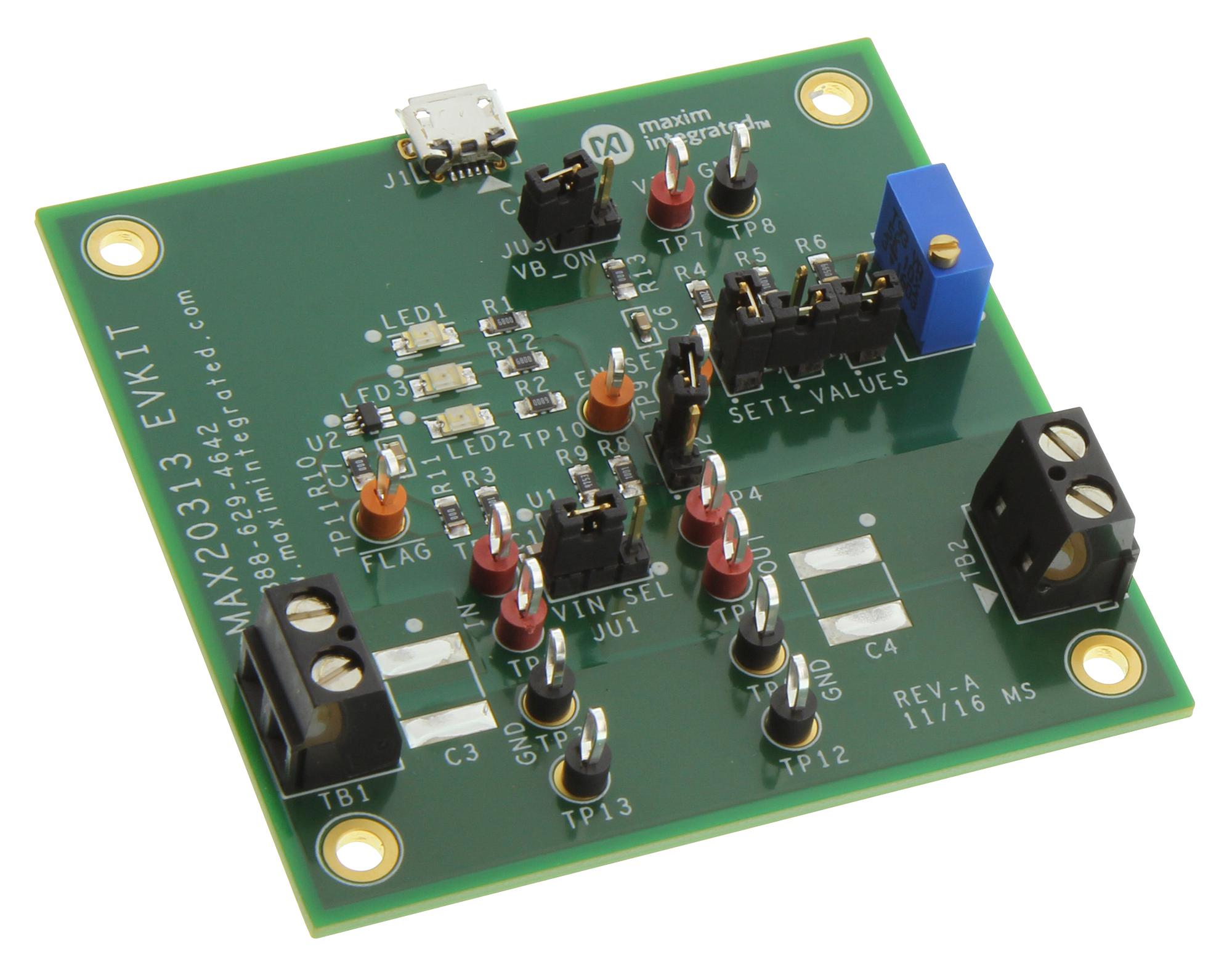 Analog Devices Max20313Evkit# Eval Board, Adj Current-Limit Switch