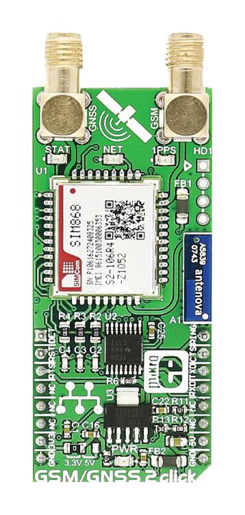 Mikroelektronika Mikroe-2440 Gsm/gnss 2 Click, Easyboard Dev Platform