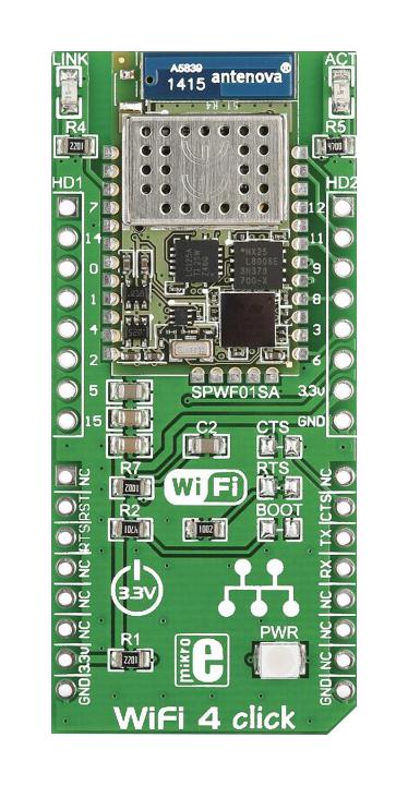 Mikroelektronika Mikroe-1913 Wifi 4 Click, Easyboard Dev Platform