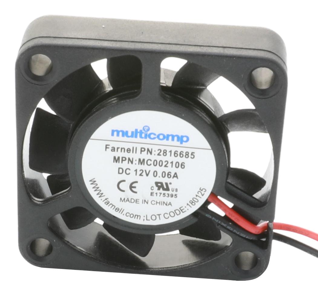 Multicomp Pro Mc002106 Axial Fan, 40Mm, 12Vdc, 5.2Cfm, 27.08Dba