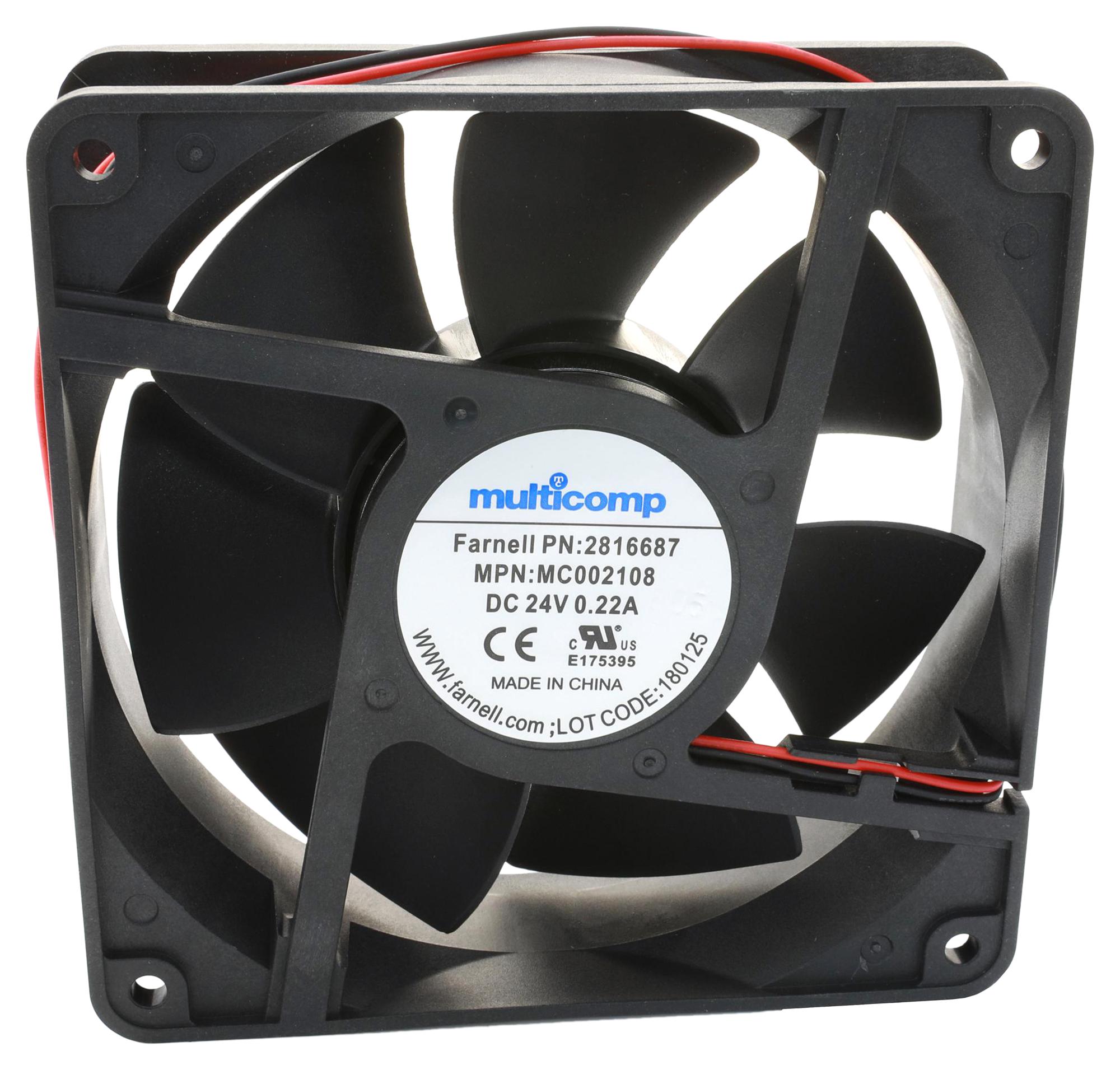 Multicomp Pro Mc002110 Dc Fan, 15Mm, 38.64Cfm, 12V, 3000Rpm