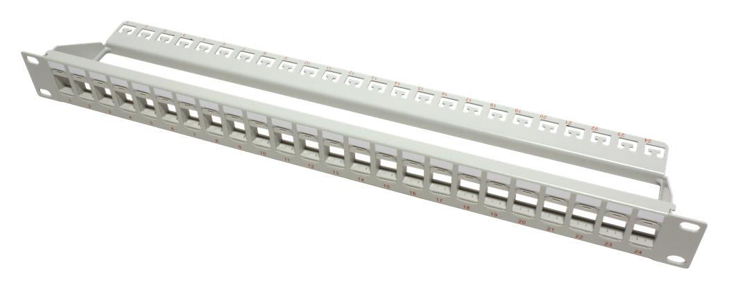 Secomp 26.11.0356 Patch Panel, Rj45, Keystone, 24Port, Gry