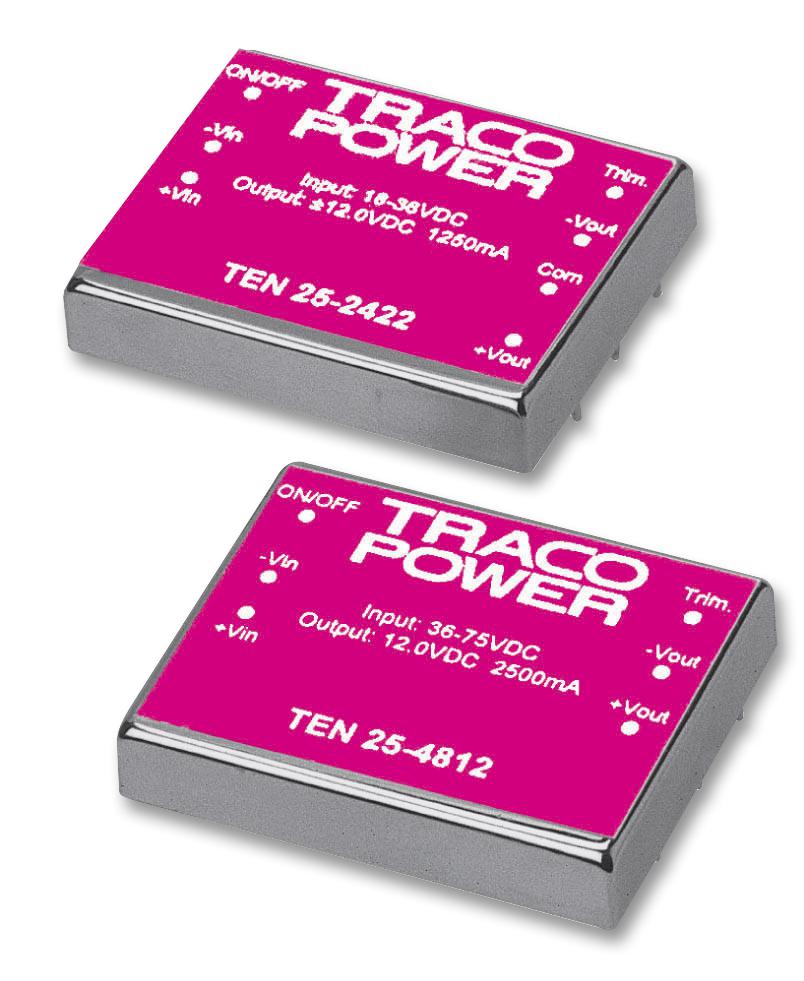 Traco Power Ten 25-1222 Converter, Dc/dc, 25W, +/-12V