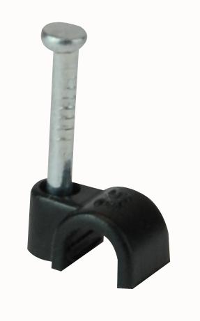 Pro Power Round 3.5Mm Blk Cable Clip, Polyethylene, 3.5Mm, Black