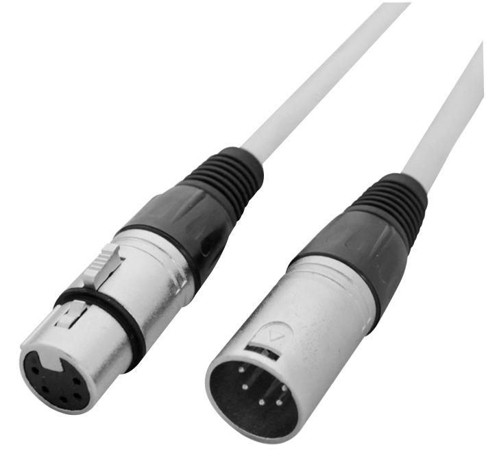 Ledj Cabl212 Dmx Cable, 5Pin, White Outer, 5M