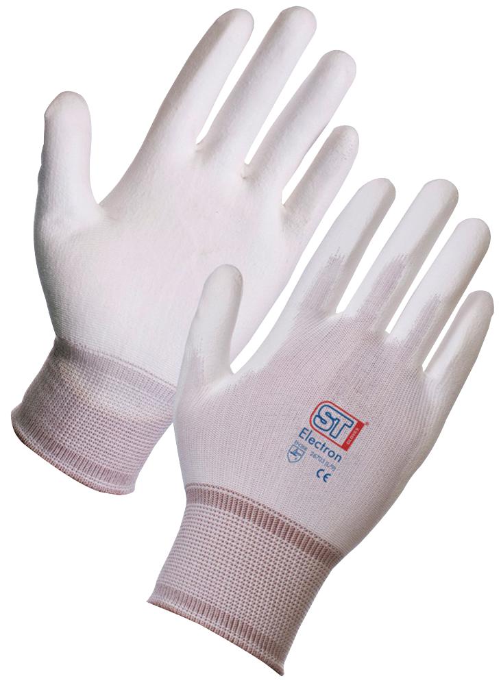 St 26702 Glove, Pu Coated, Nylon, White, Medium