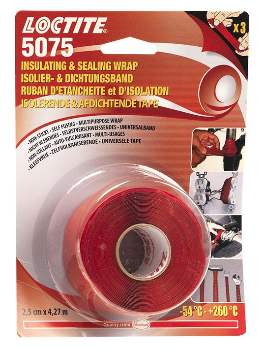 Loctite 5075 Red 4.25M X 25Mm Tape, Silicone Rubber, 4.25M X 25Mm