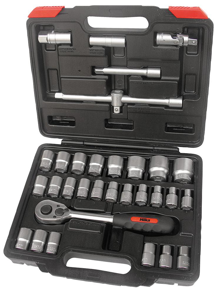 Hilka Tools 01123202 Socket Set, 32Pc, 1/2