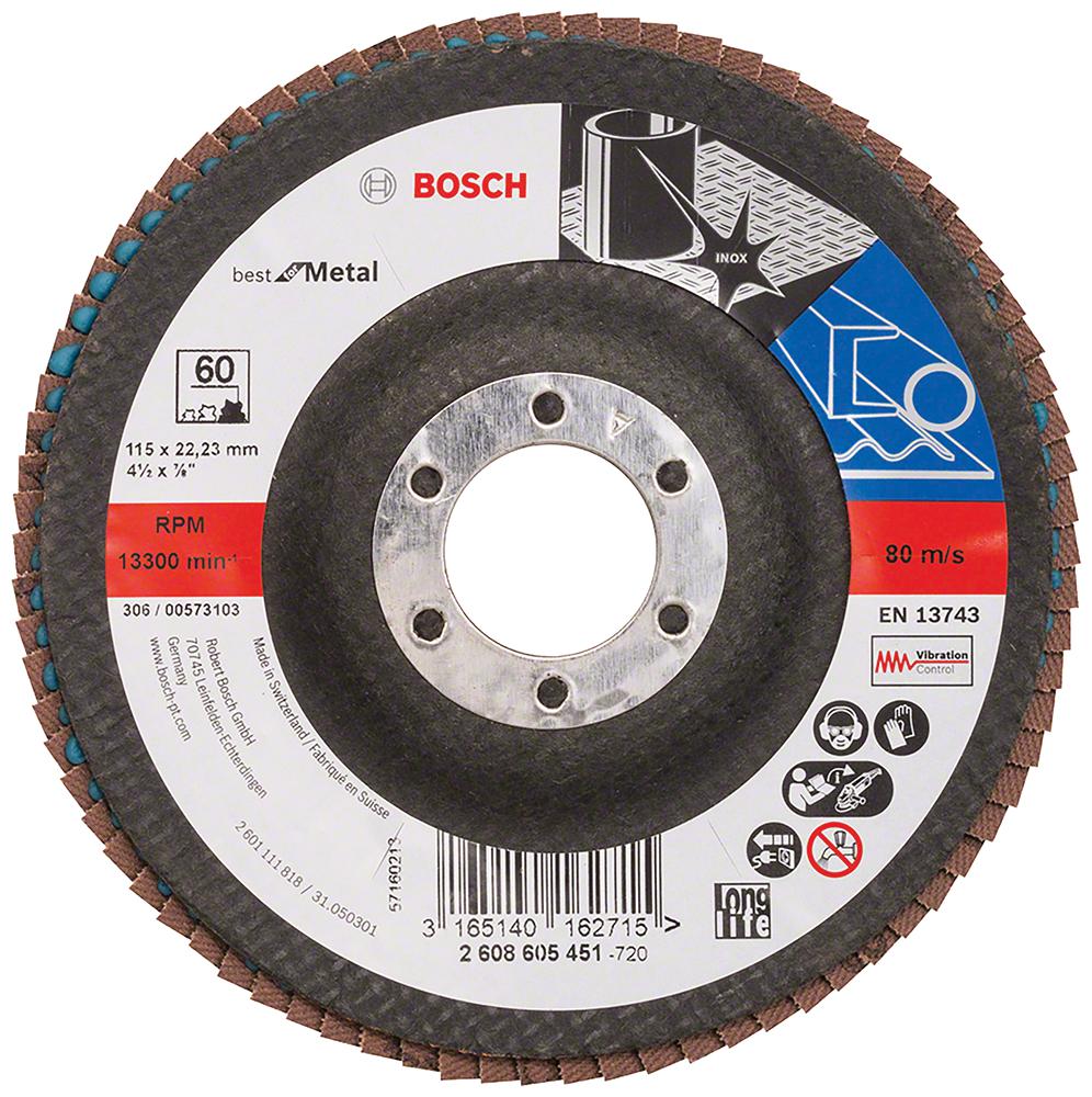 Bosch - Professional (Blue) 2608605451 Flap Disc  115Mm 60G