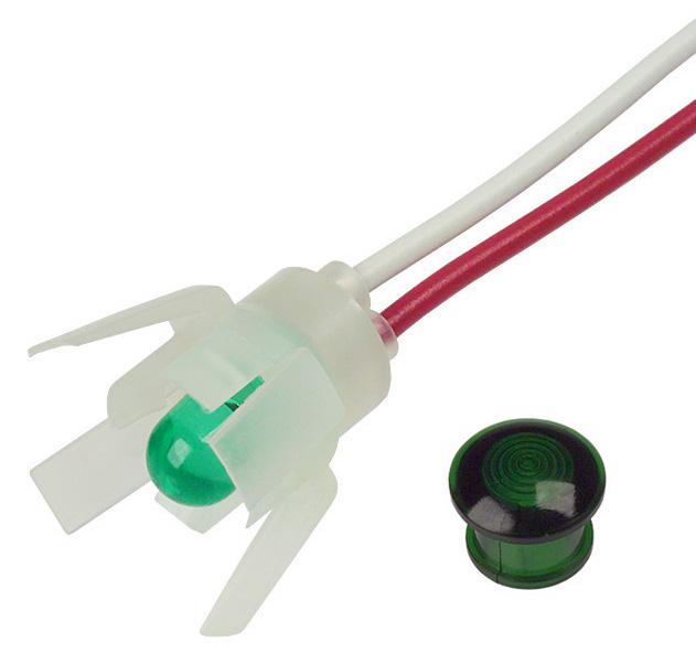 Vcc (Visual Communications Company) 5400A5 Panel Mount Indicator, Led, 8.05Mm, Green, 2.1V