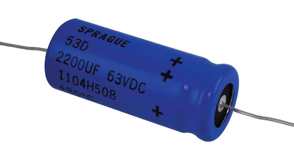 Vishay 53D222G063Hl6 Aluminum Electrolytic Capacitor 2200Uf, 63V, 10%, Axial