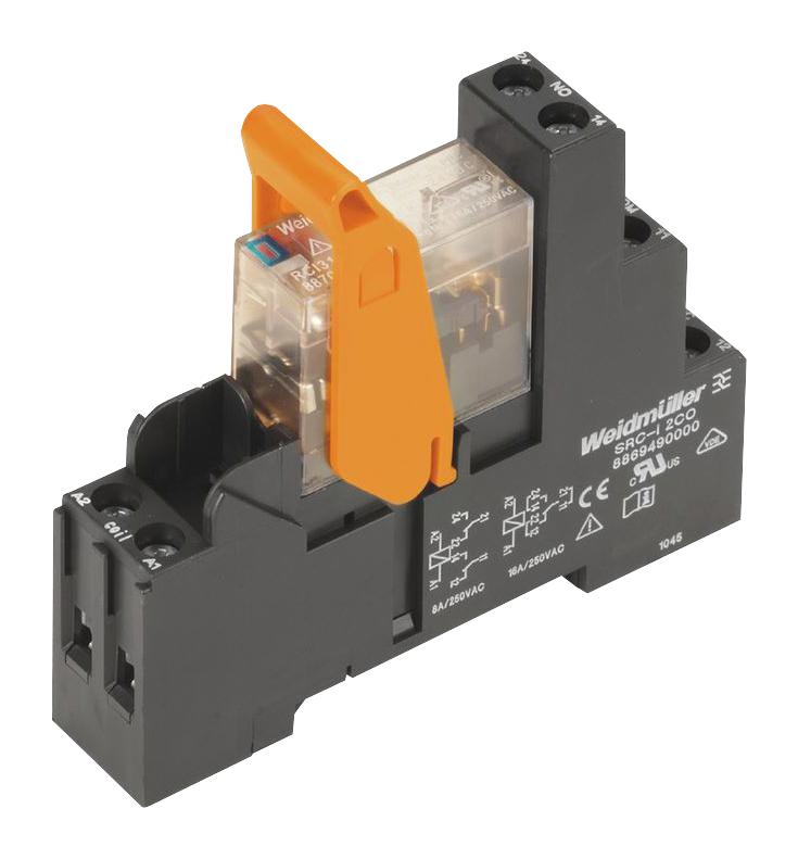 Weidmuller 8871030000 Power Relay, Dpdt, 24Vdc, 8A, Socket