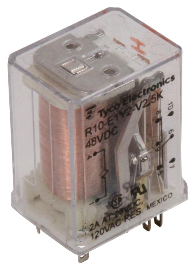 Potter&brumfield - Te Connectivity R10S-E1Y2-J500 Relay, Dpdt, 120Vac, 28Vdc, 2A