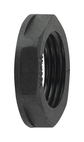 Hellermanntyton 166-90021 Locknut, 1 Conduit Fitting, Pa66, Blk