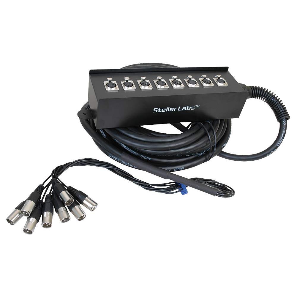 Stellar Labs 555-13862 Cable, 3Pos Xlr Plug-Jack, 8Port, 32Ft