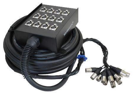 Stellar Labs 555-13872 Cable, 3Pos Xlr Plug-Jack, 12Port, 32Ft